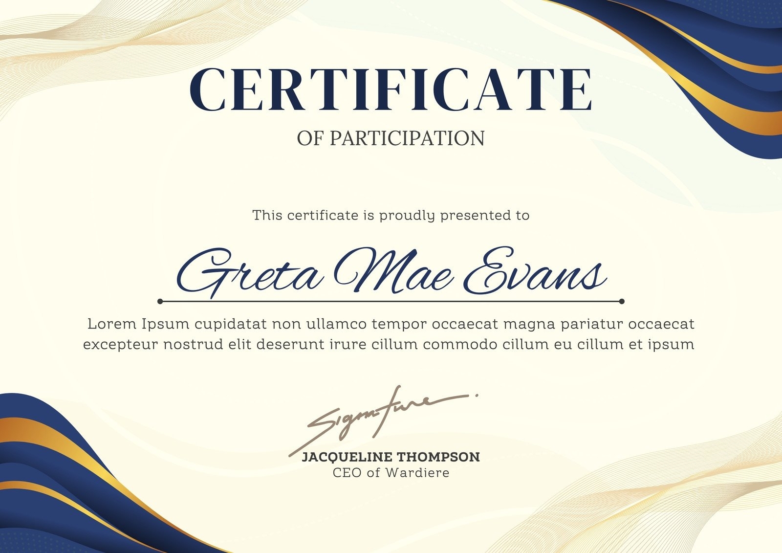 Free Printable Custom Participation Certificate Templates Canva