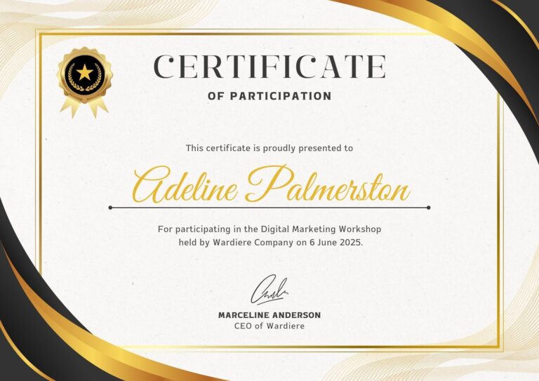 Free Printable Custom Participation Certificate Templates Canva