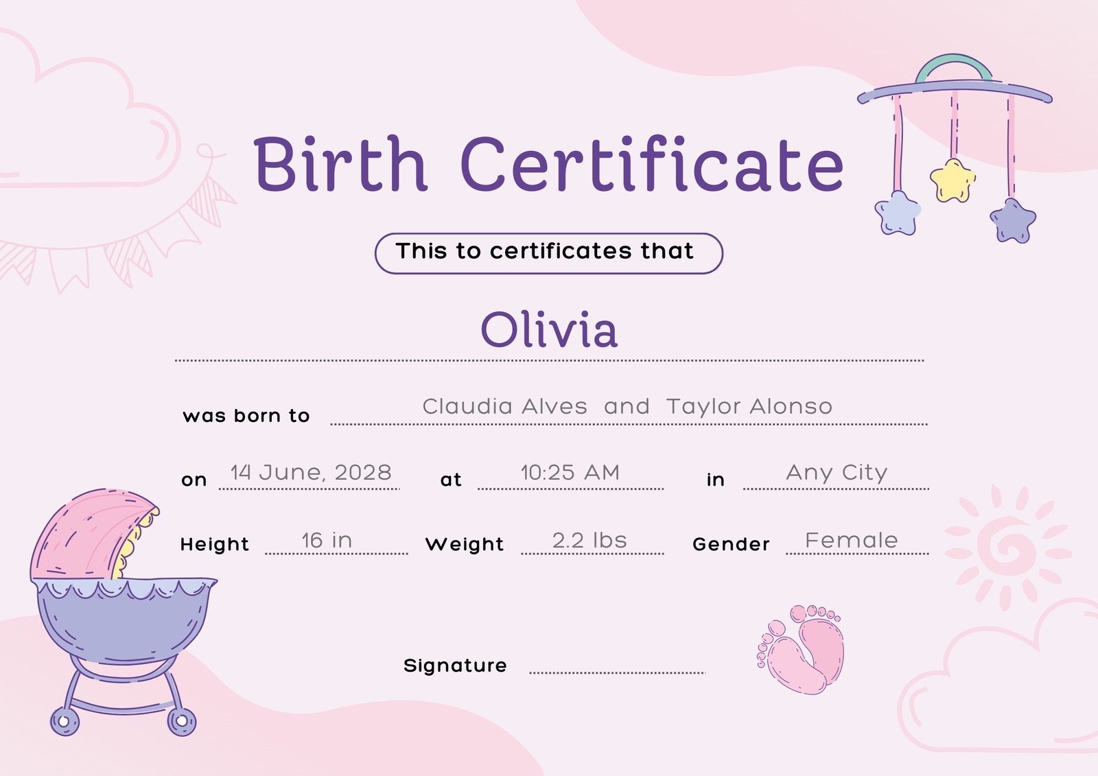 Free Printable Customizable Birthday Certificate Templates Canva