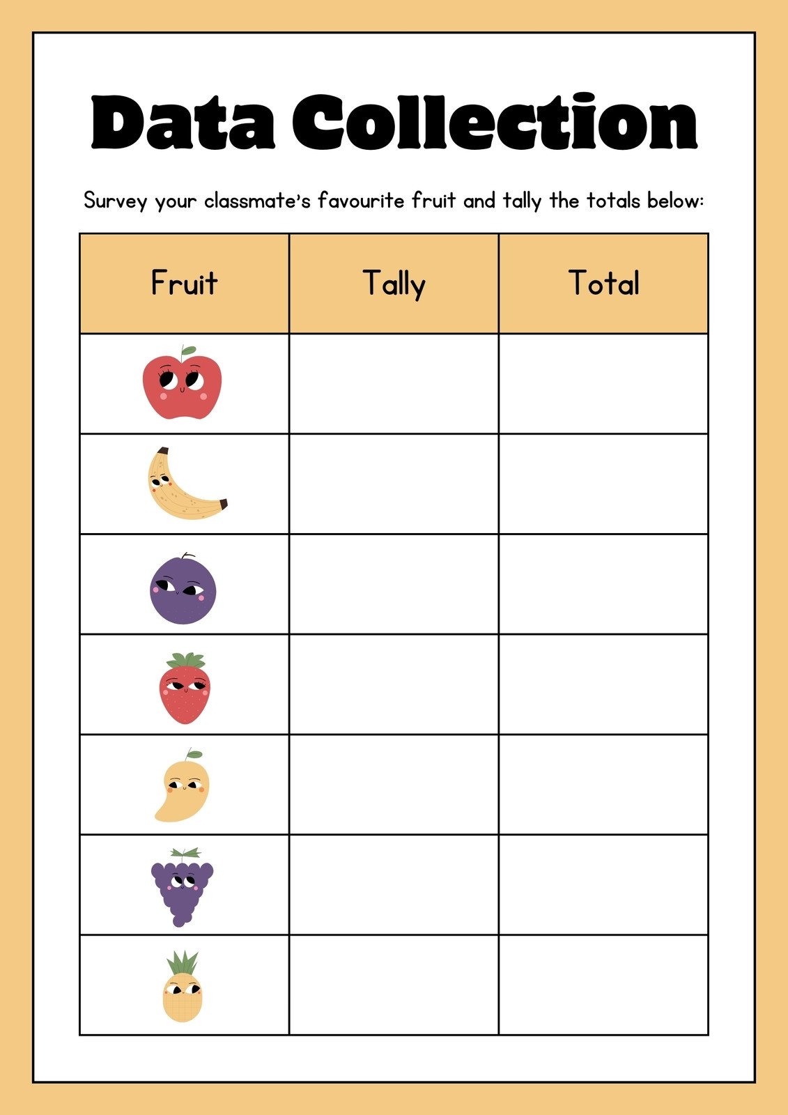 Free Printable Customizable Data Worksheet Templates Canva