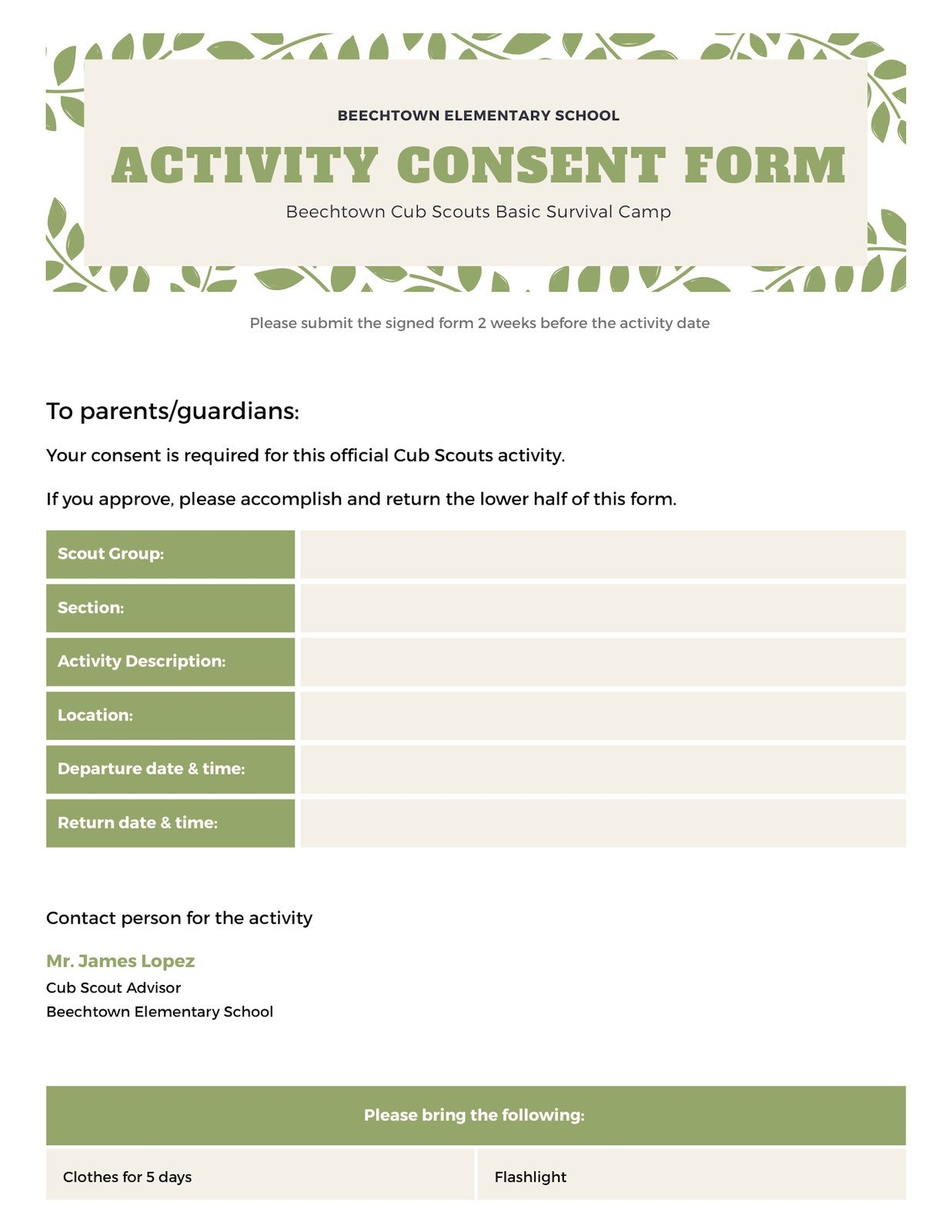 Free Printable Customizable Permission Slip Letter Templates Canva