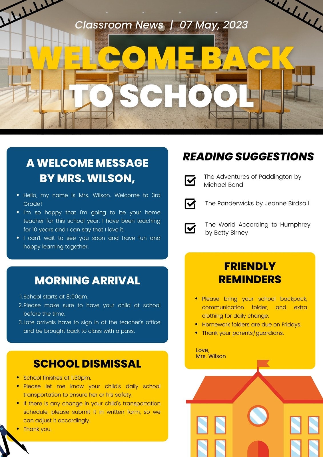 Free Printable Customizable School Newsletter Templates Canva Free Printable Customizable School Newsletter Templates Canva