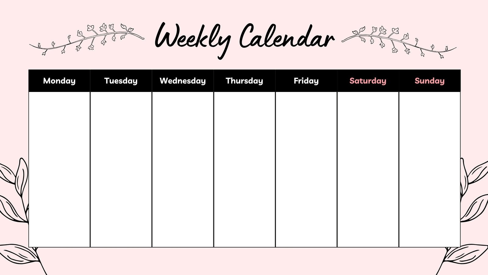 Free Printable Customizable Weekly Calendar Templates Canva