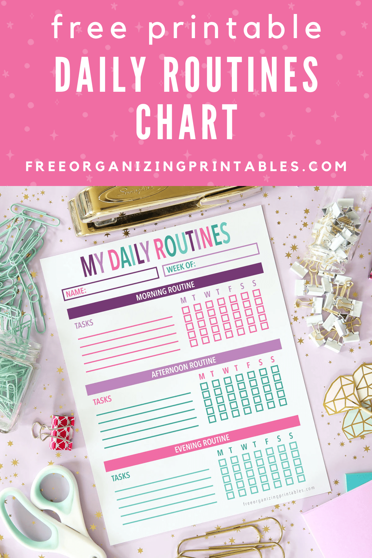Free Printable Daily Routine Chart Free Printable Daily Routine Chart