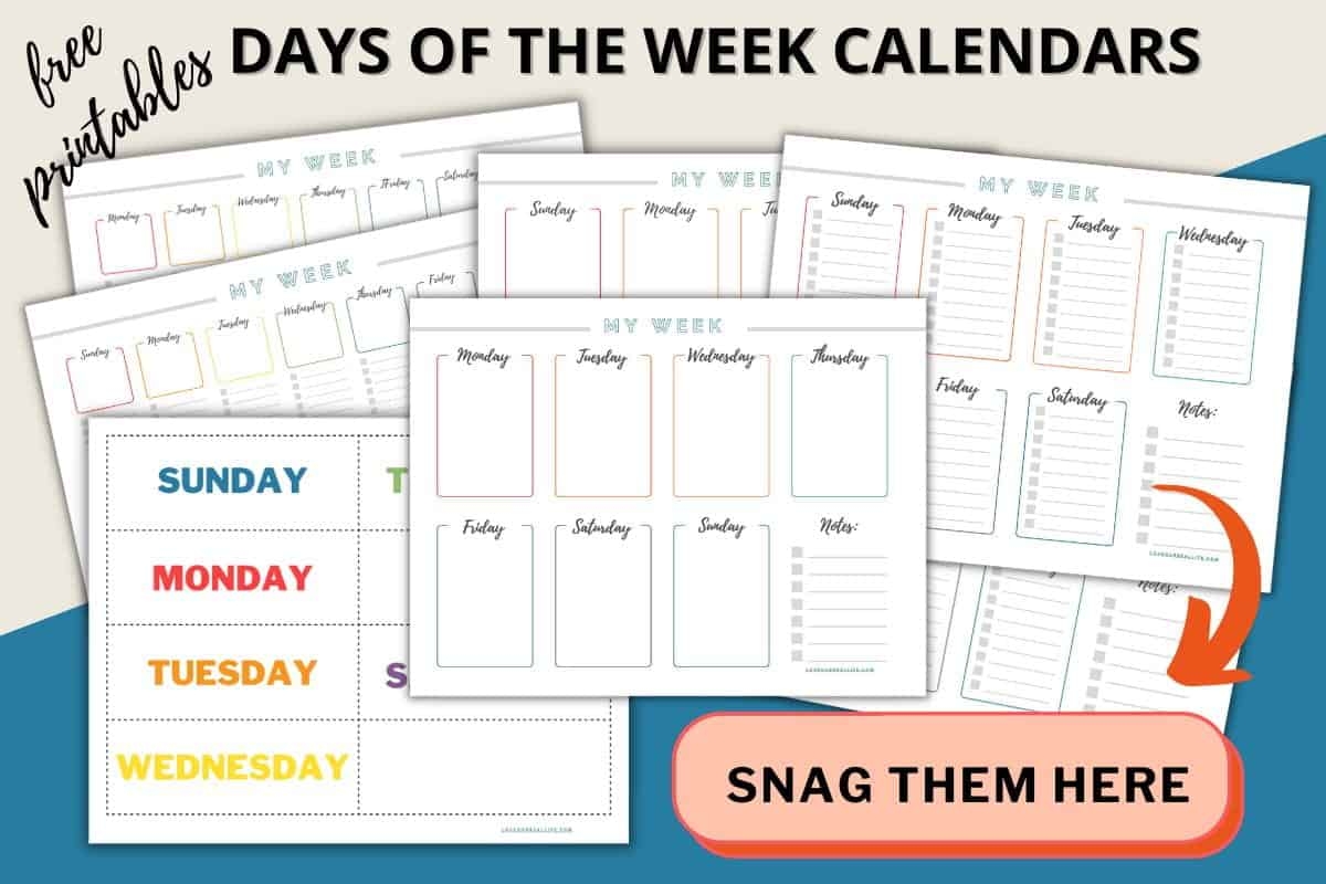 FREE Printable Days Of The Week Calendar Home Or Classroom Love Our Real Life FREE Printable Days Of The Week Calendar Home Or Classroom Love Our Real Life