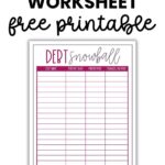Free Printable Debt Snowball Worksheet Making Frugal FUN