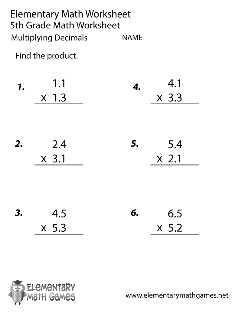 Printable Multiplication Sheets For 5th Graders