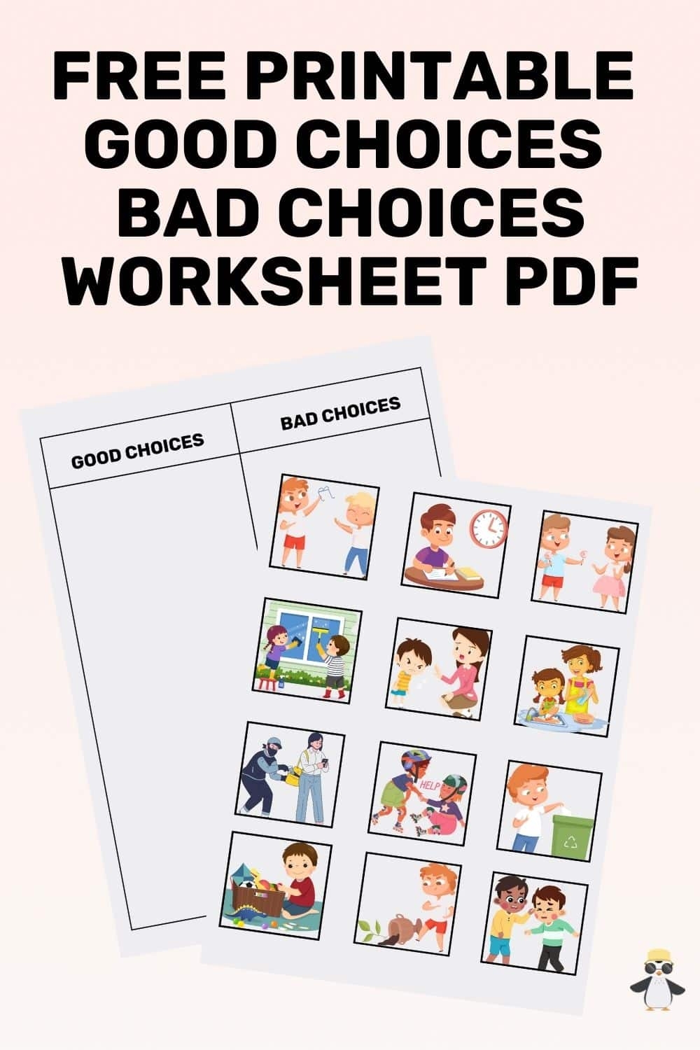 Free Printable Good Choices Bad Choices Worksheets PDF Goally