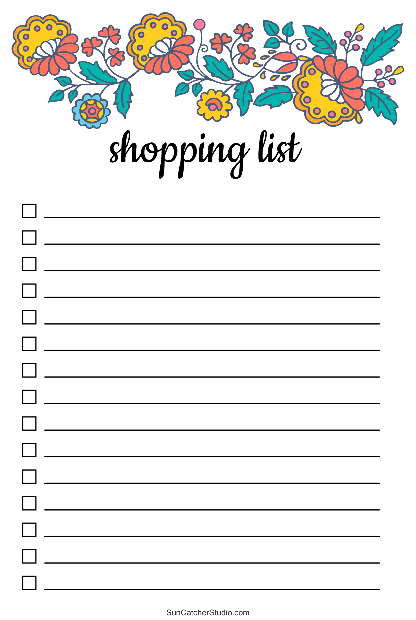 Free Printable Grocery List Templates PDF Shopping Lists DIY Worksheets Library