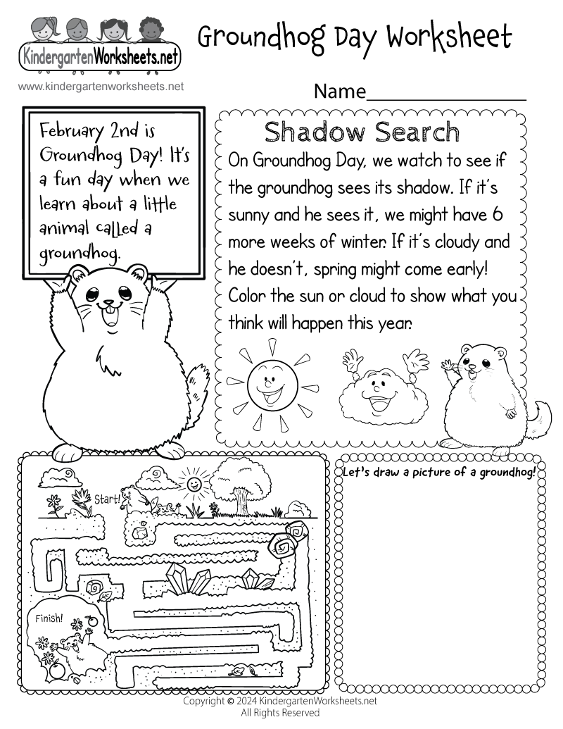 Free Printable Groundhog Day Worksheet