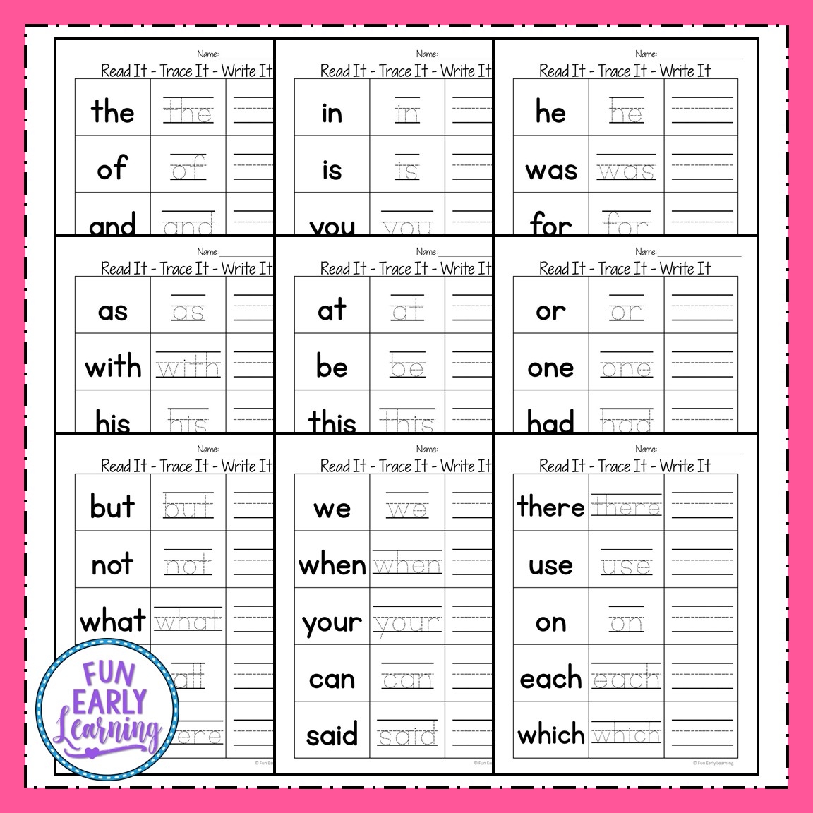 Free Printable Kindergarten Sight Words Worksheets Worksheets Library