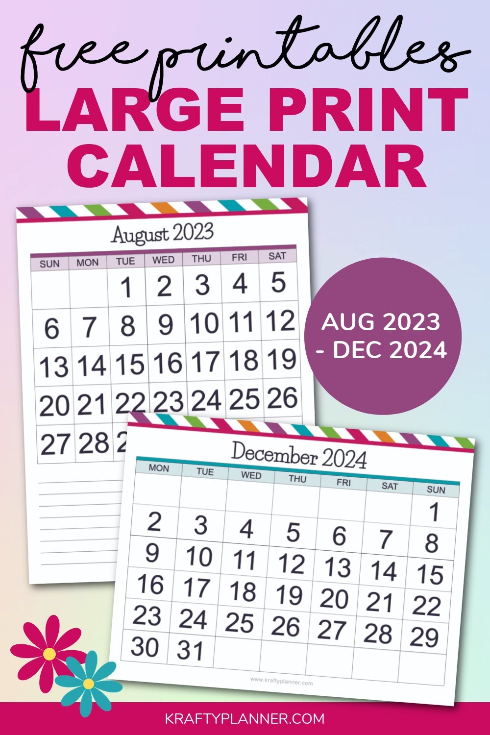 Large Printable Calendar