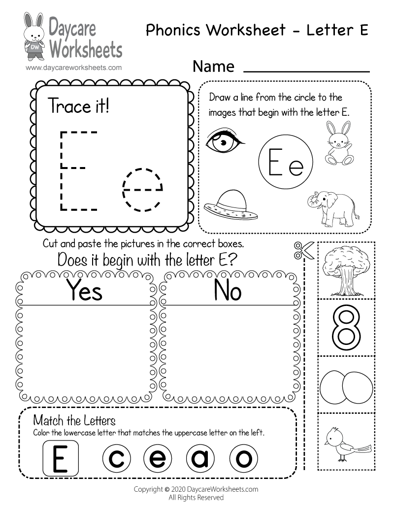 Free Printable Letter E Beginning Sounds Phonics Worksheet For Free Printable Letter E Beginning Sounds Phonics Worksheet For