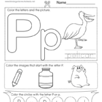 Free Printable Letter P Coloring Worksheet
