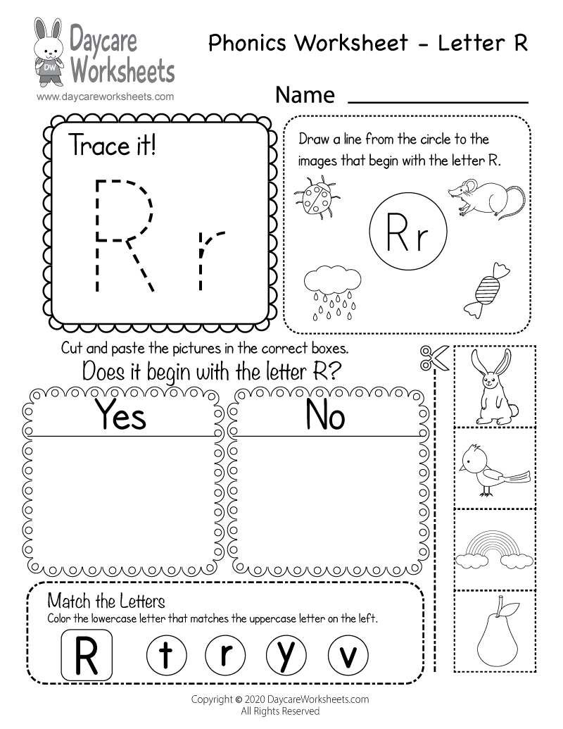 Free Printable Letter R Beginning Sounds Phonics Worksheet For 