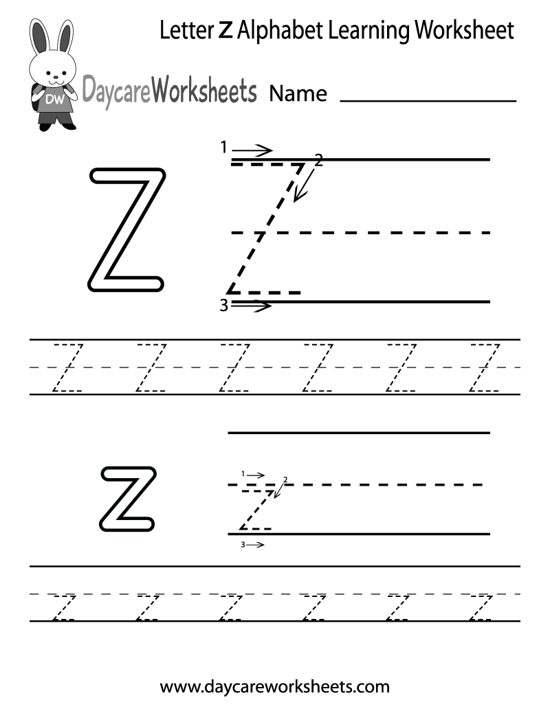 Free Printable Letter Z Alphabet Learning Worksheet For Preschool Free Printable Letter Z Alphabet Learning Worksheet For Preschool