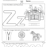 Free Printable Letter Z Coloring Worksheet