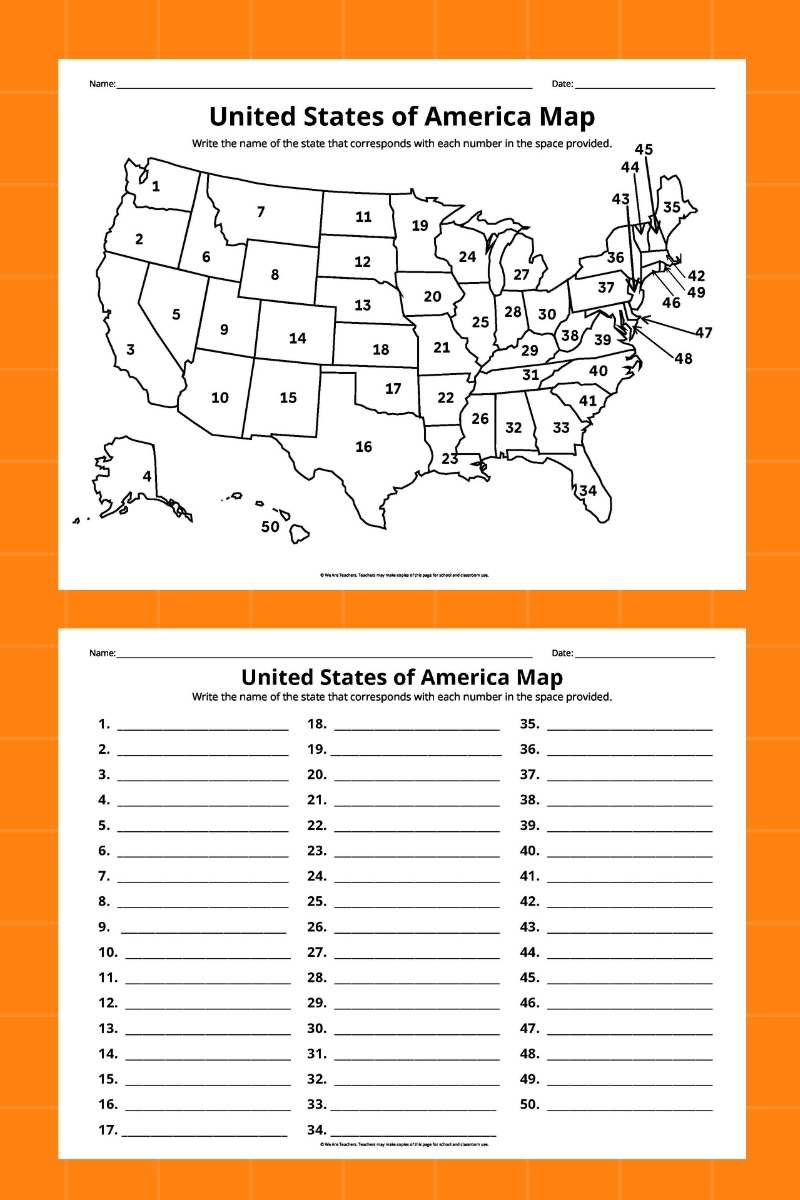 Map Of Us Printable Free