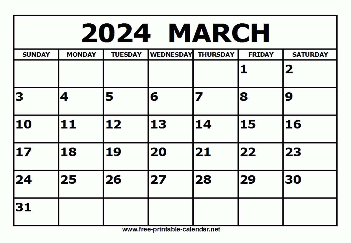 Printable March Calender