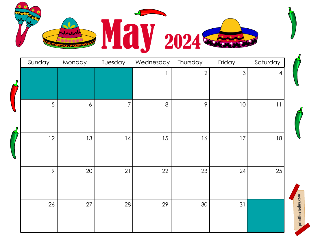 Free Printable May 2024 Monthly Calendar Pages Free Printable May 2024 Monthly Calendar Pages