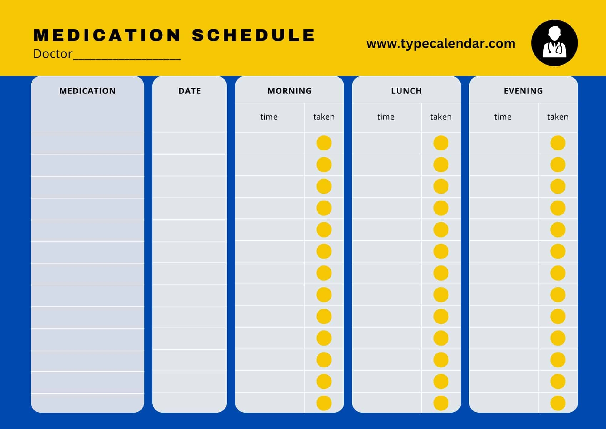 Free Printable Medication Schedule Templates 2 3 4 Times A Day Chart Free Printable Medication Schedule Templates 2 3 4 Times A Day Chart