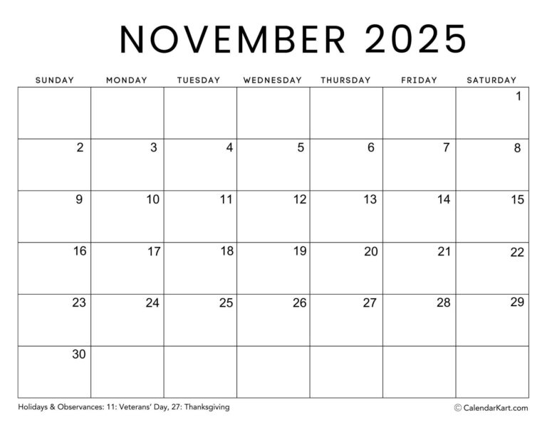 Free Printable Monthly Calendars 2025 CalendarKart