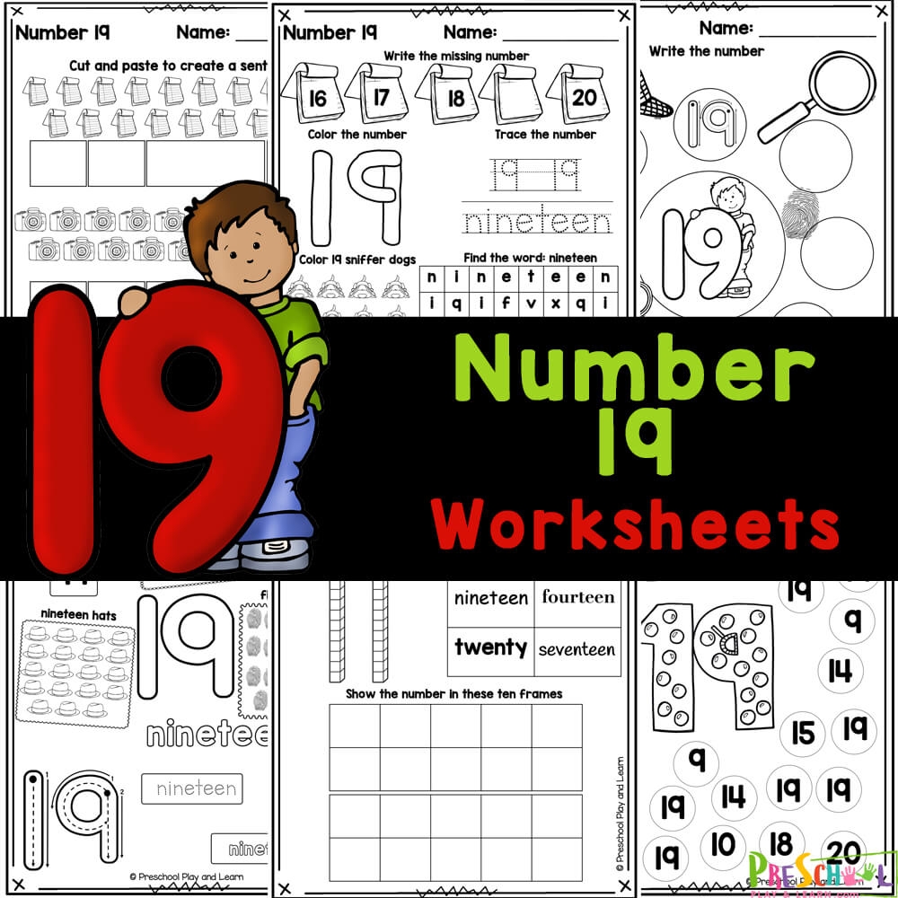 FREE Printable Number 19 Tracing Worksheets FREE Printable Number 19 Tracing Worksheets