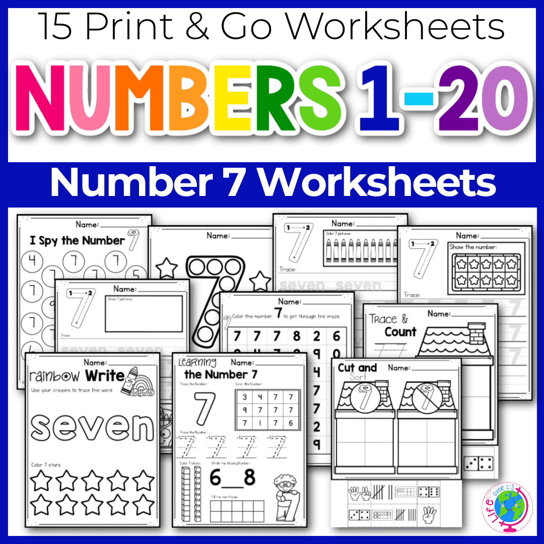 Free Printable Number 7 Worksheets