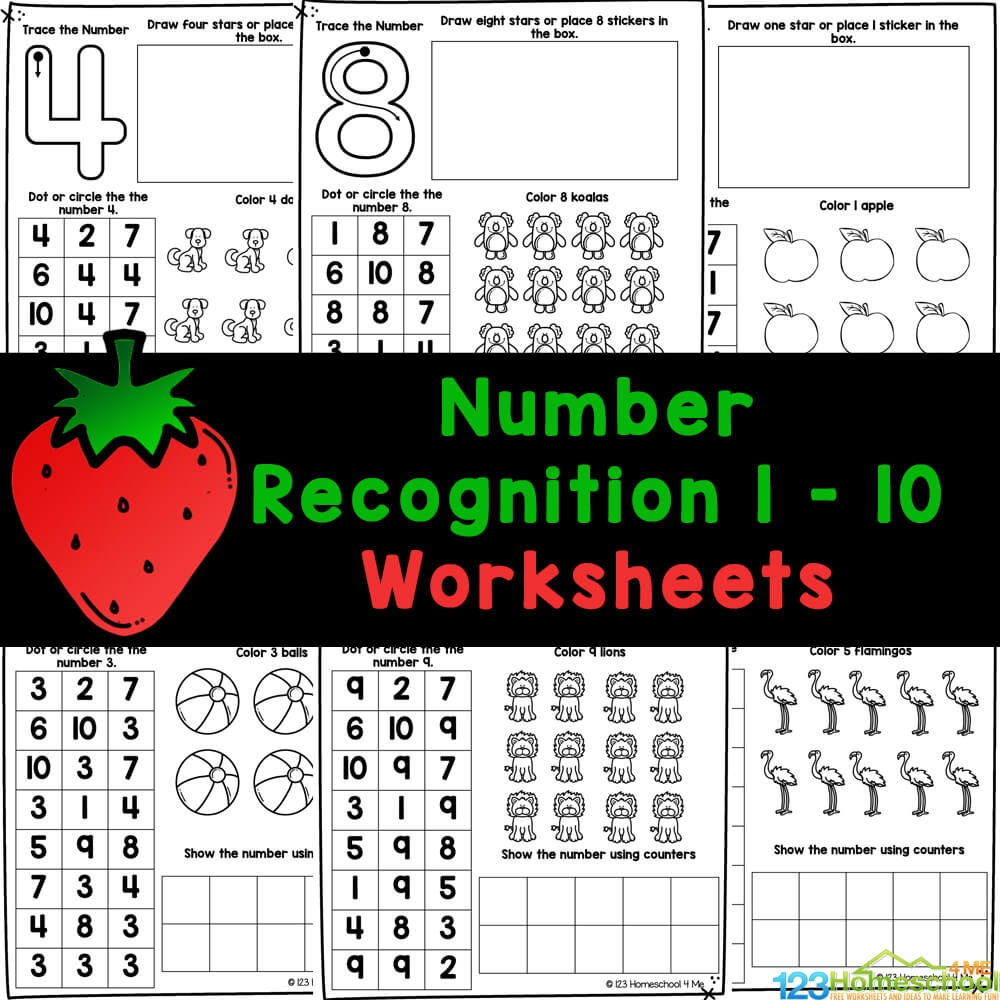 Printable Number Worksheets 1 10