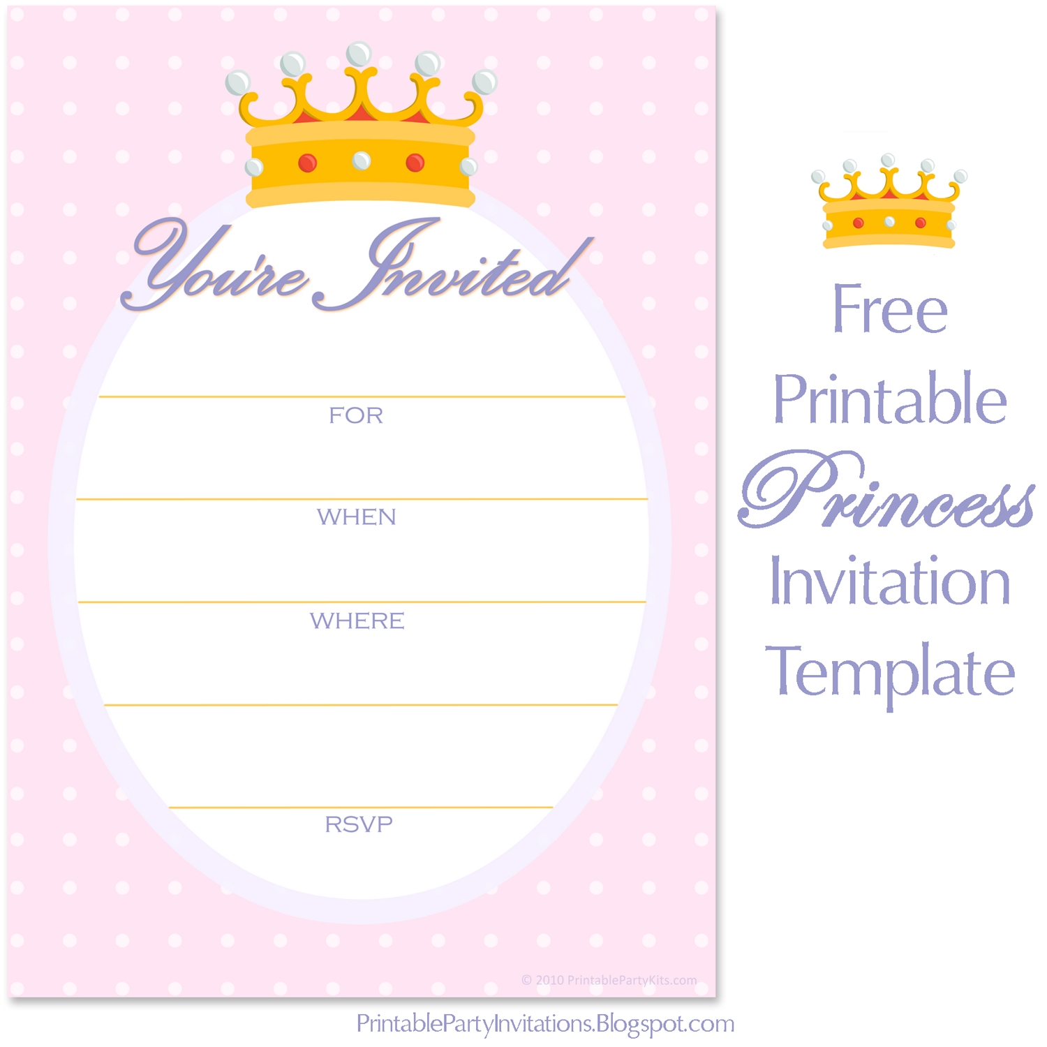 Free Printable Princess Birthday Invitations Templates