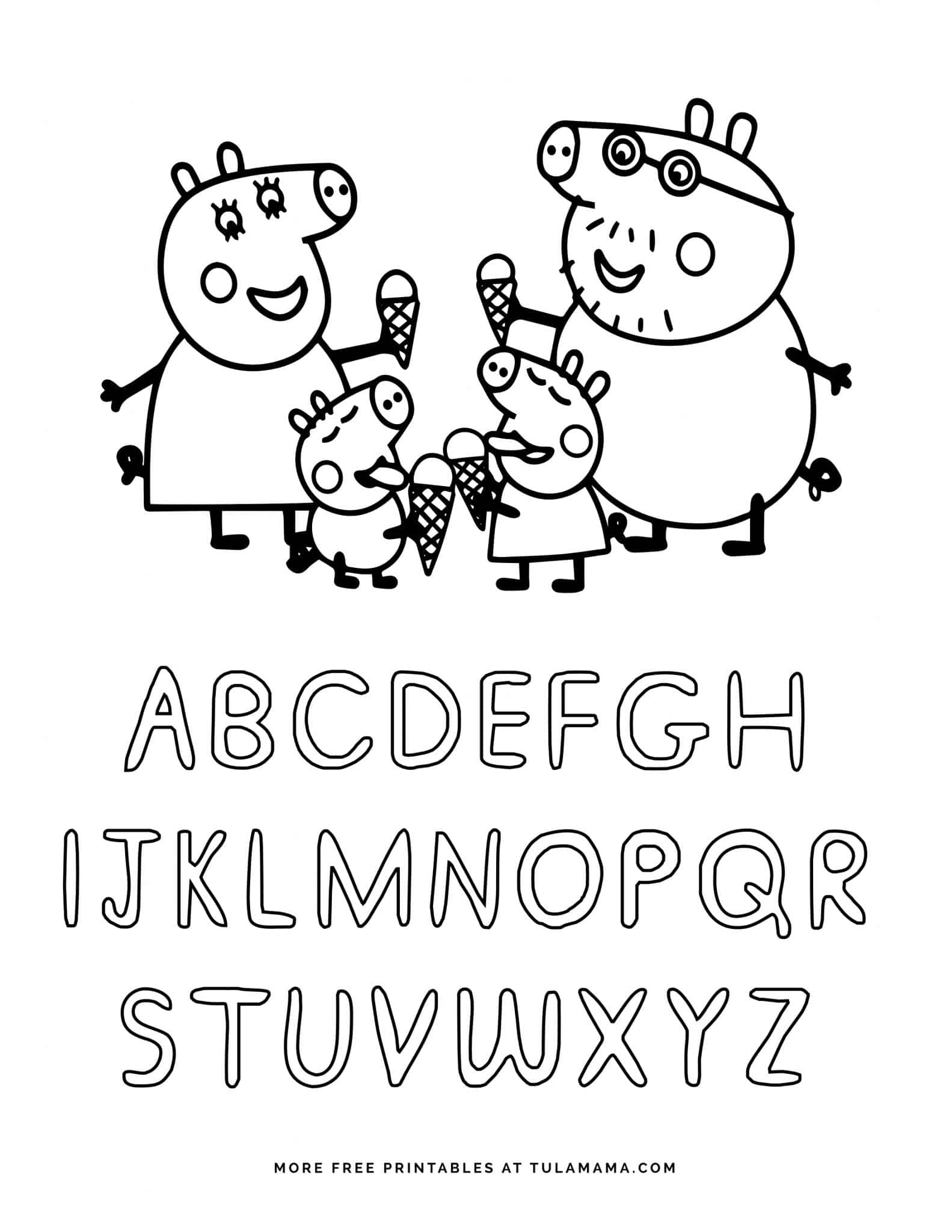 Free Printable Peppa Pig ABC Coloring Pages For Preschoolers Free Printable Peppa Pig ABC Coloring Pages For Preschoolers