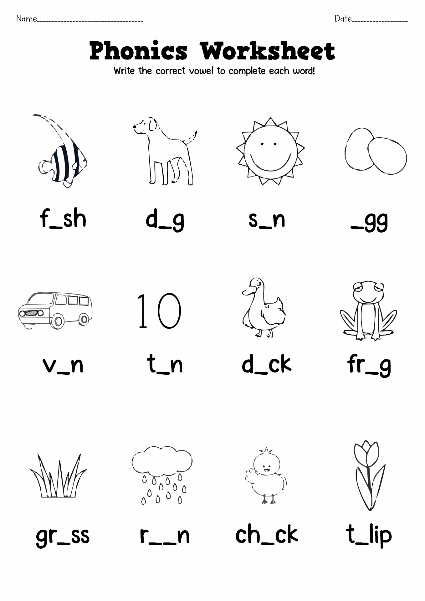 Free Printable Phonics Worksheet Kiddoworksheets Worksheets 