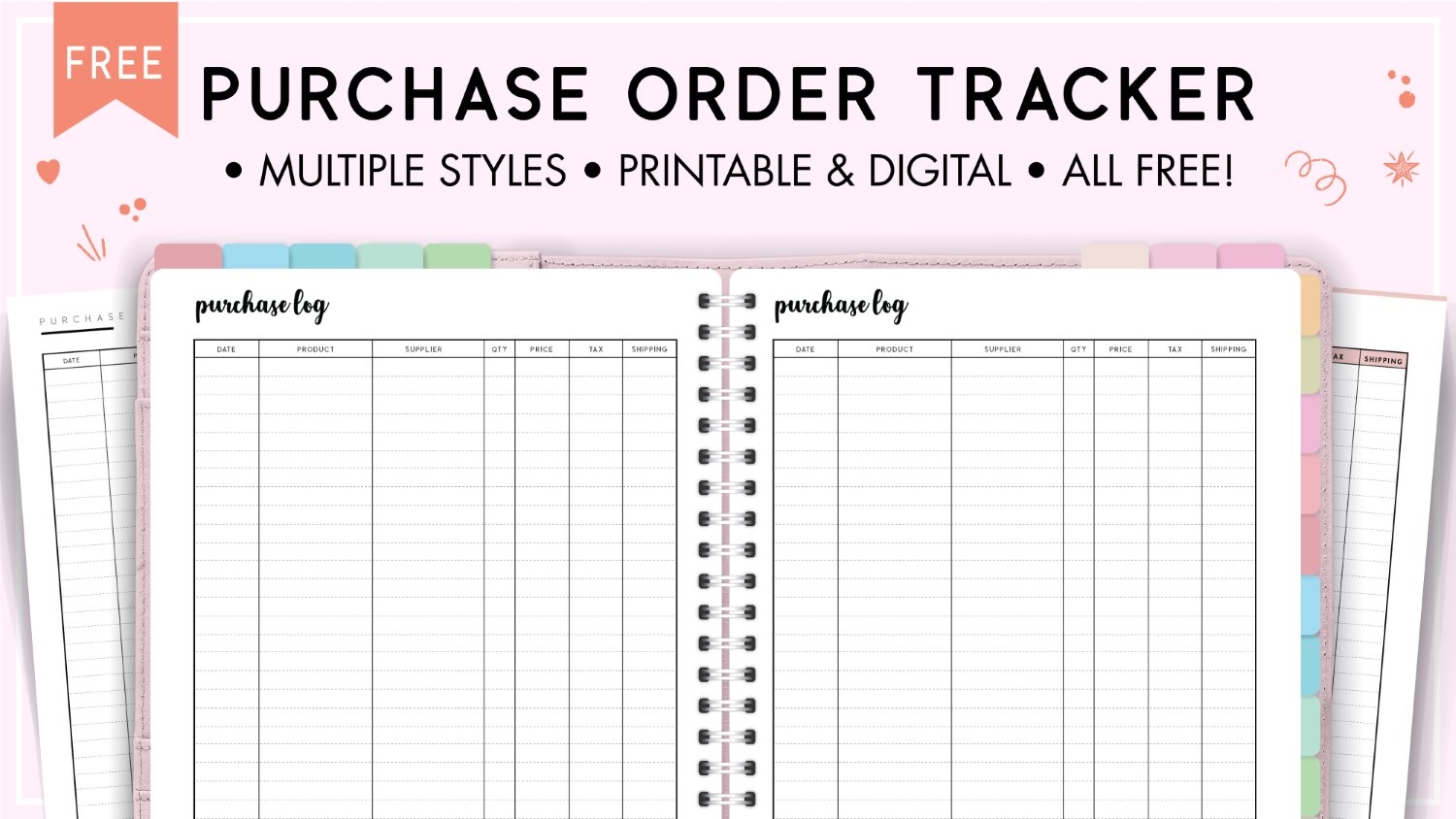 Free Printable Purchase Order Tracker World Of Printables