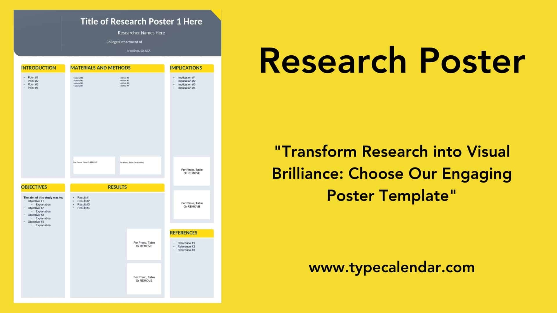 Free Printable Research Poster Templates Word PDF Portrait 48x36