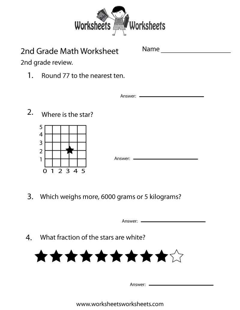 Free Printable Second Grade Math Practice Worksheet