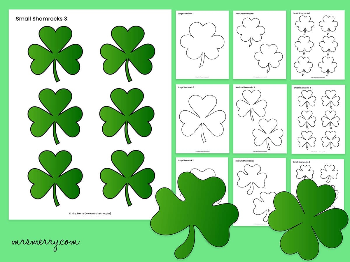 Free Printable Shamrock Templates For Crafts Mrs Merry Worksheets Library