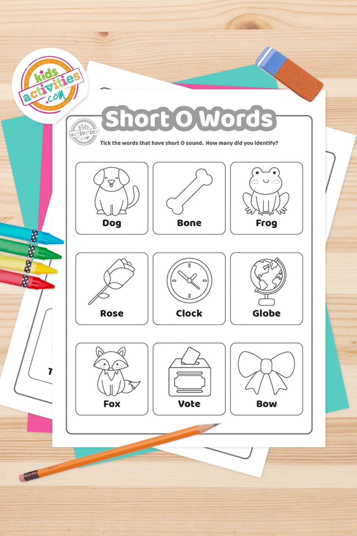 Free Printable Short O Words Worksheets Kids Activities Blog