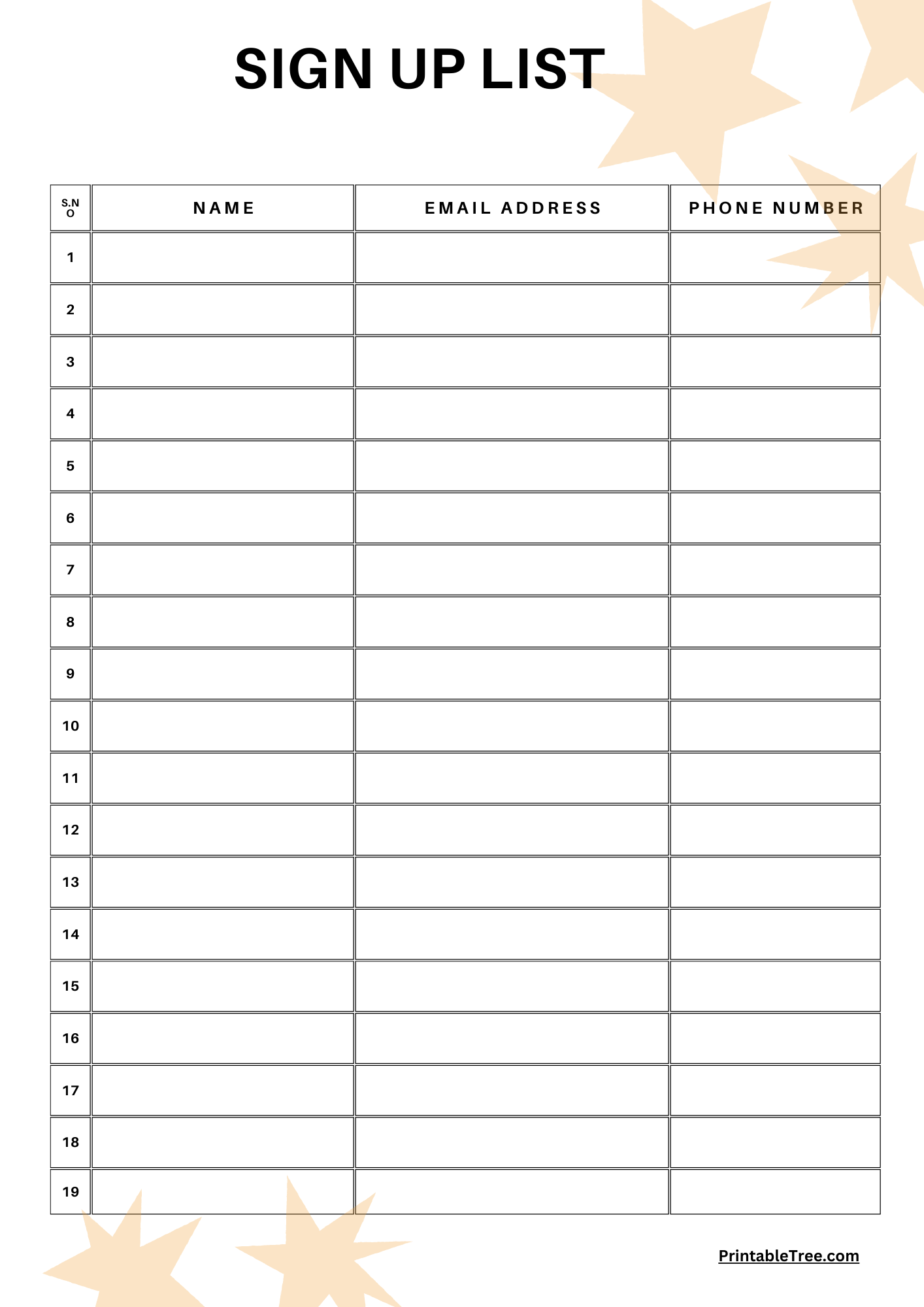 Parent Volunteer Sign Up Sheet Printable