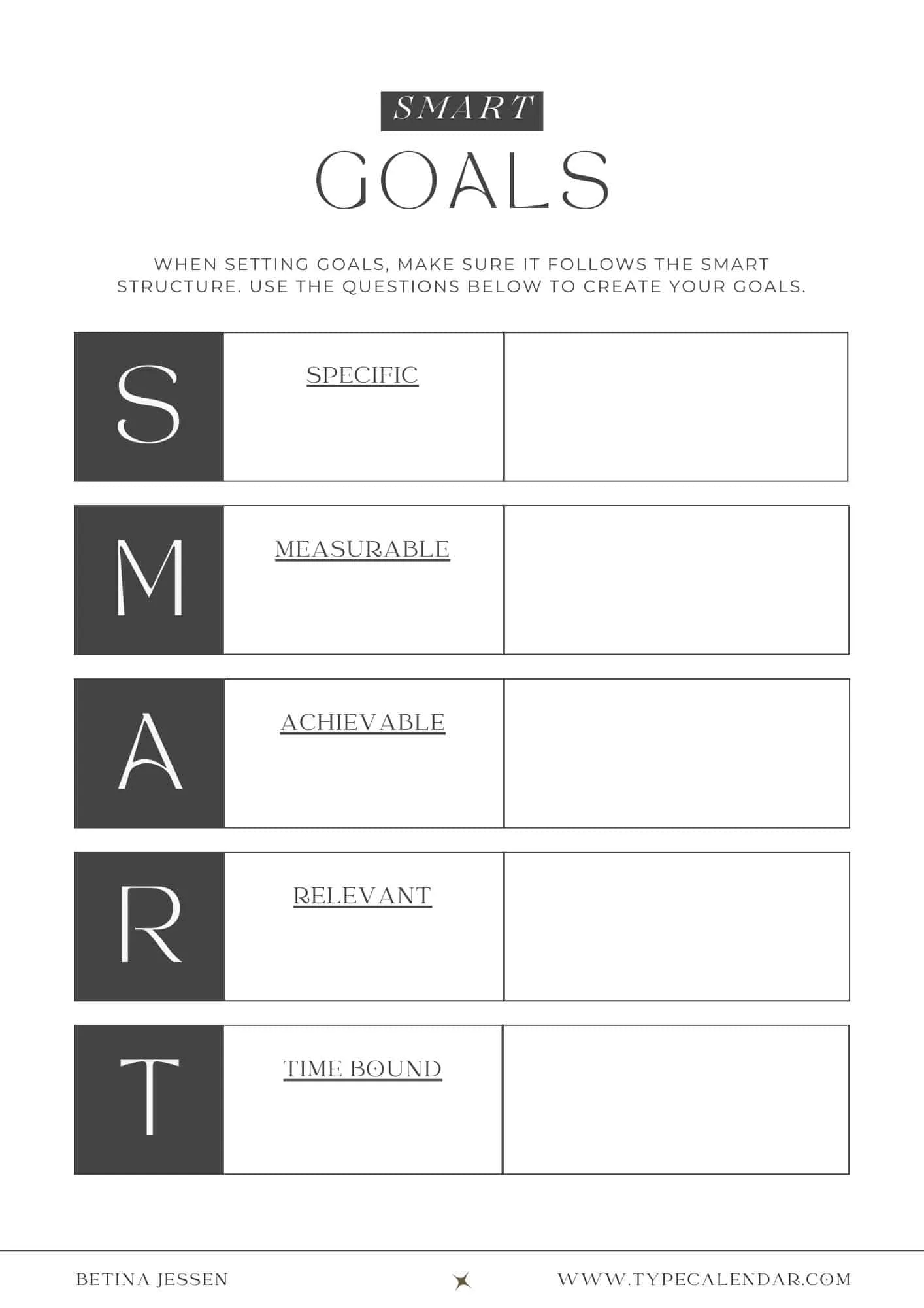 Free Printable SMART Goals Templates Word Excel PDF