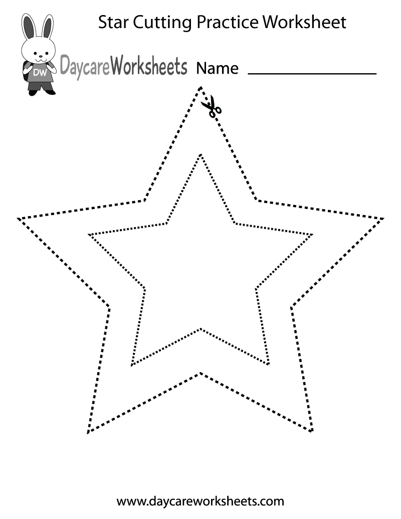Free Printable Star Cutting Practice Worksheet For Preschool Free Printable Star Cutting Practice Worksheet For Preschool