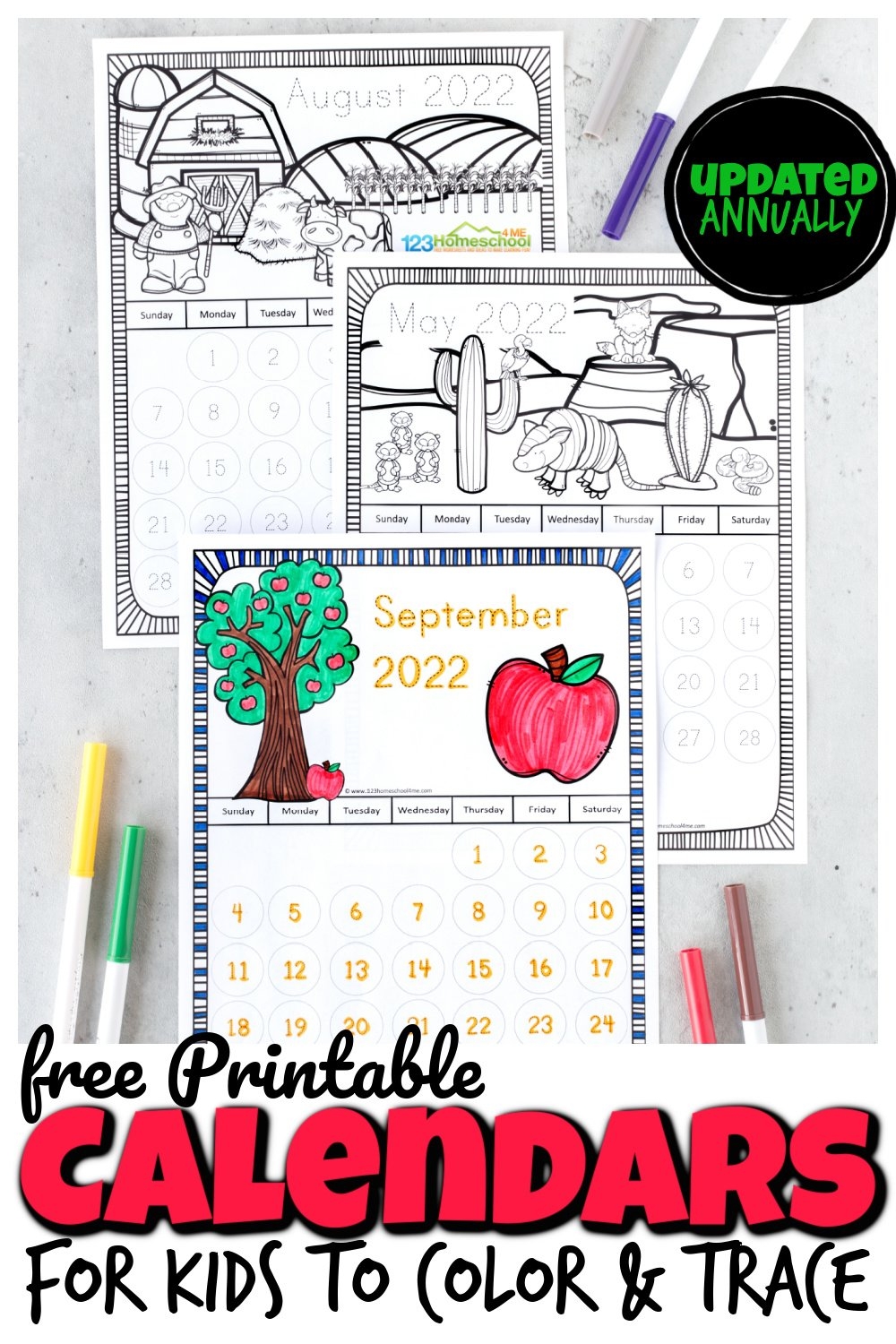 Free Printable Traceable Calendars 123 Homeschool 4 Me