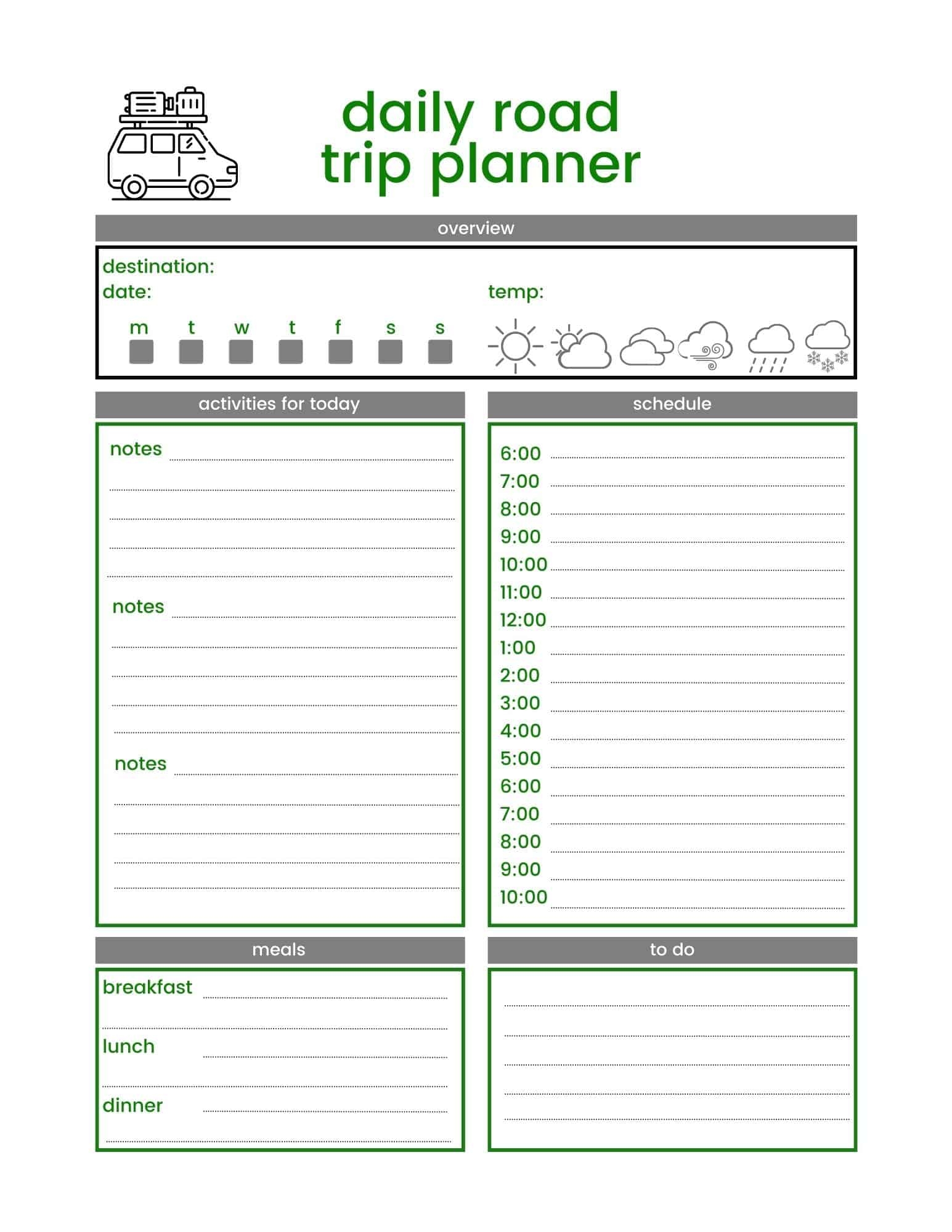 FREE Printable Travel Planner This Big Adventure