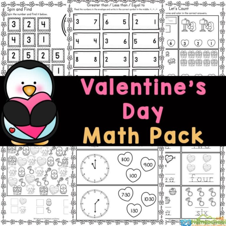 FREE Printable Valentine s Day Math Worksheets