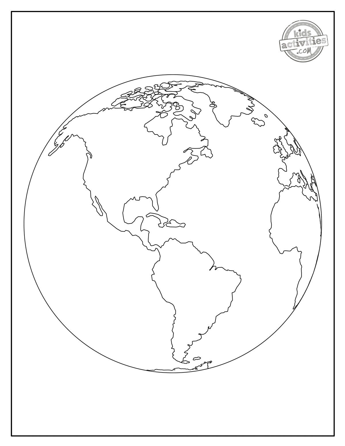 Printable World Map Circle