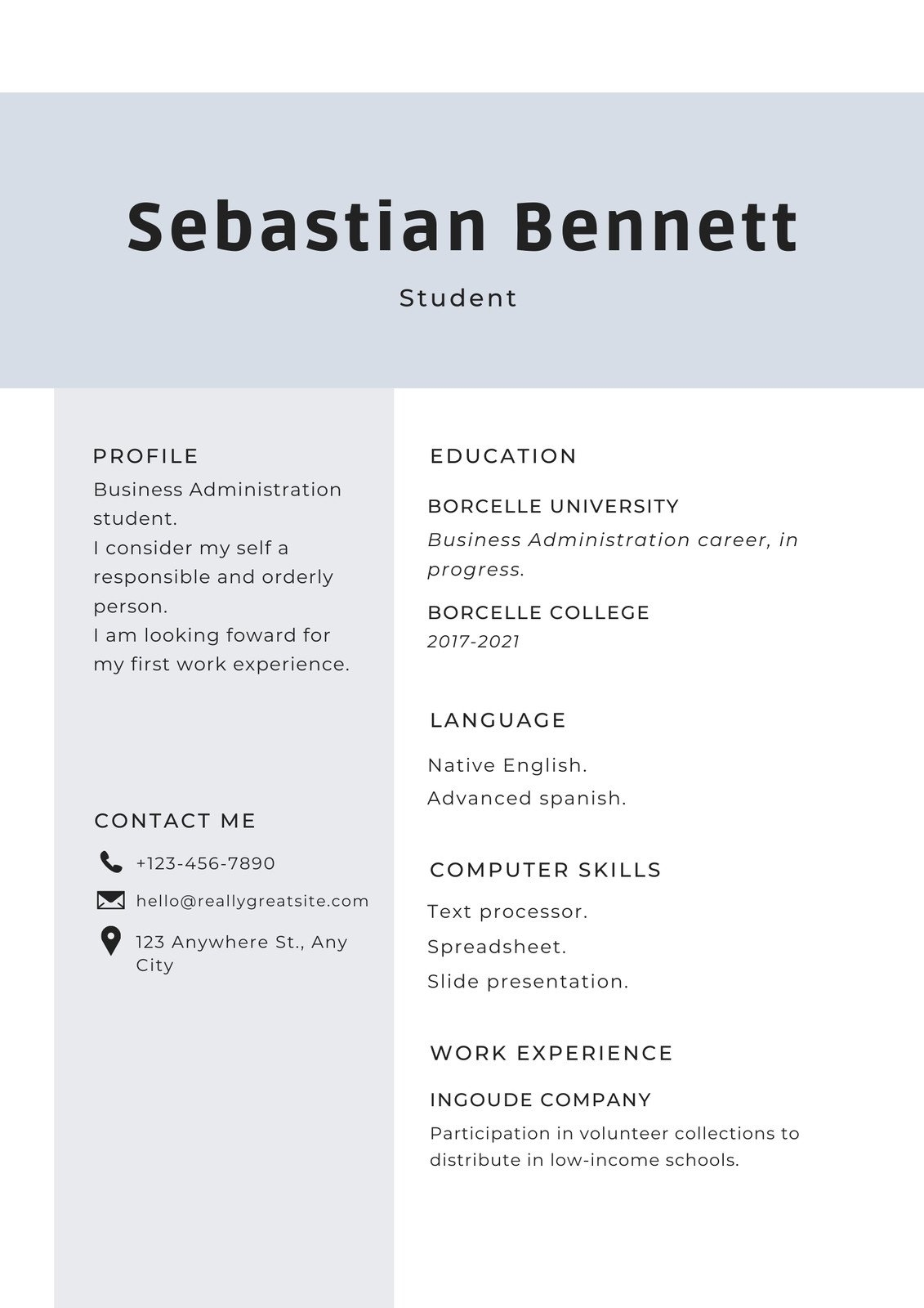 Free Professional Simple Resume Templates To Customize Canva