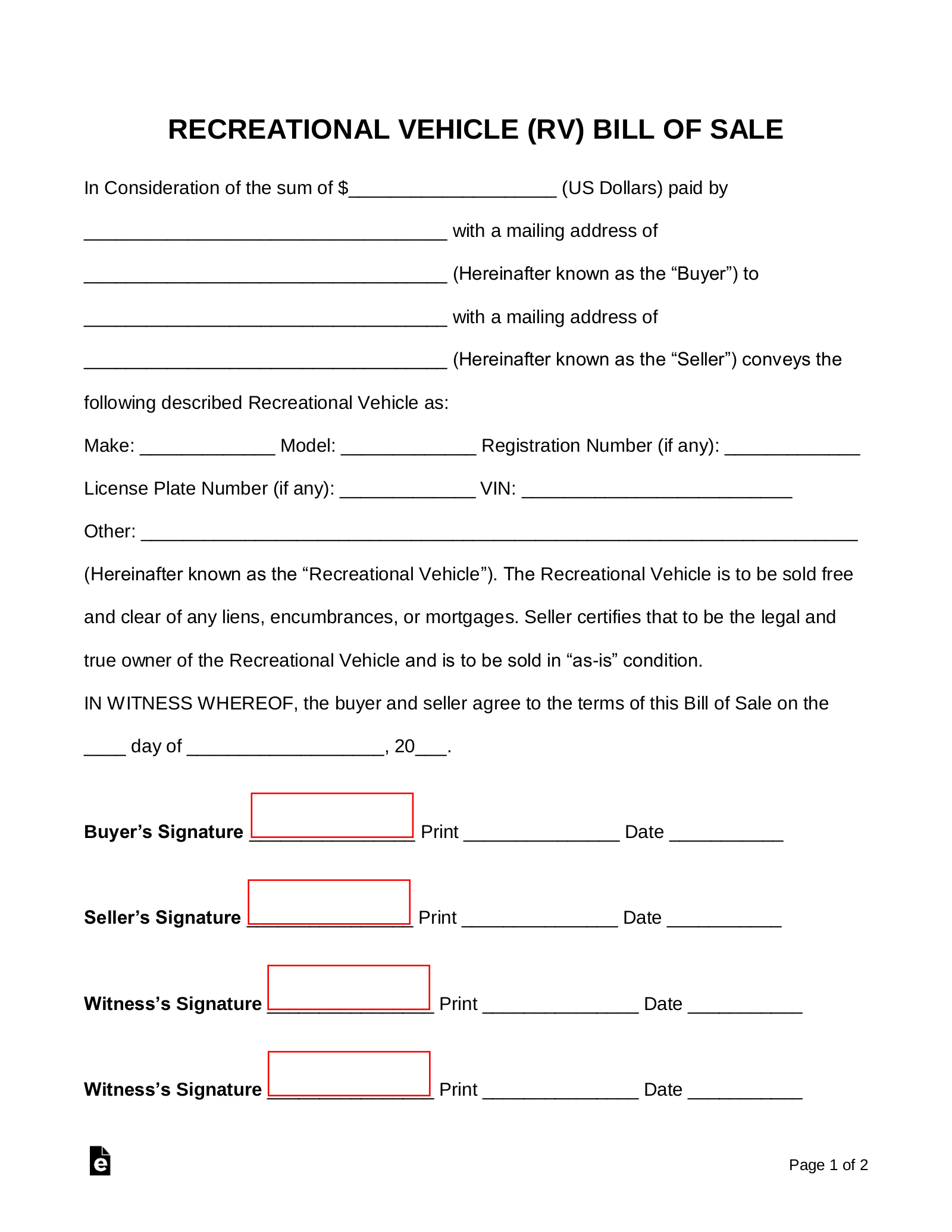 Free Printable Rv Rental Agreement Template Free Printable Rv Rental Agreement Template
