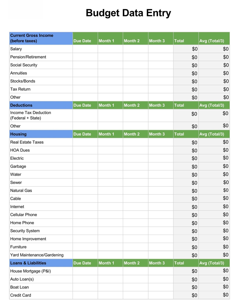 Free Retirement Budget Worksheets Guide Examples