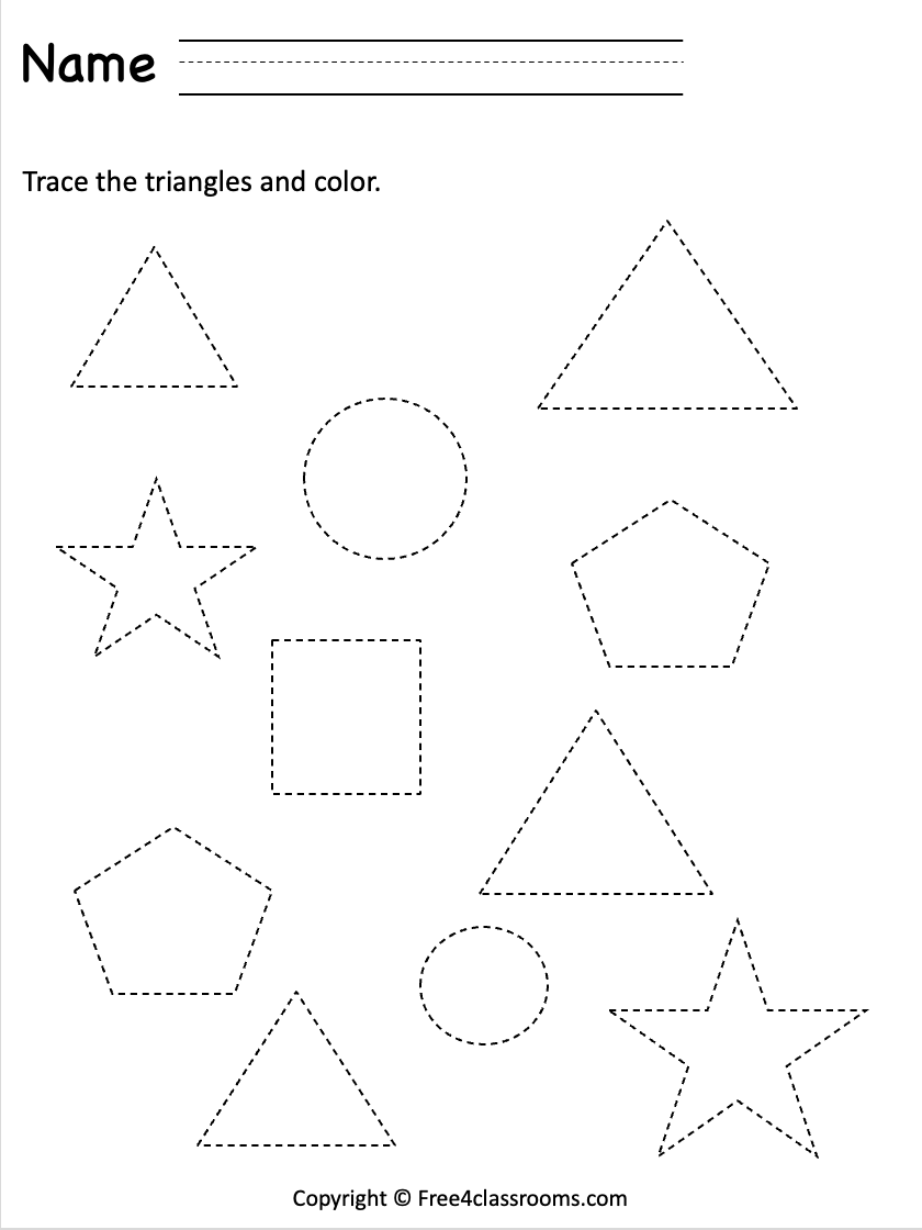 Free Shape Worksheet For Prek Fine Motor Skills Free Worksheets Free4Classrooms