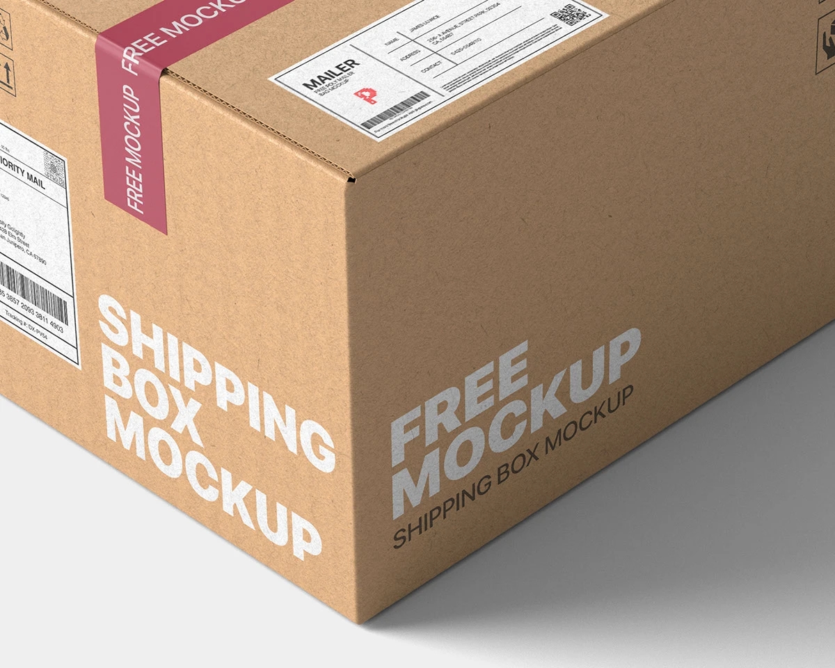 Free Shipping Box Mockup Behance