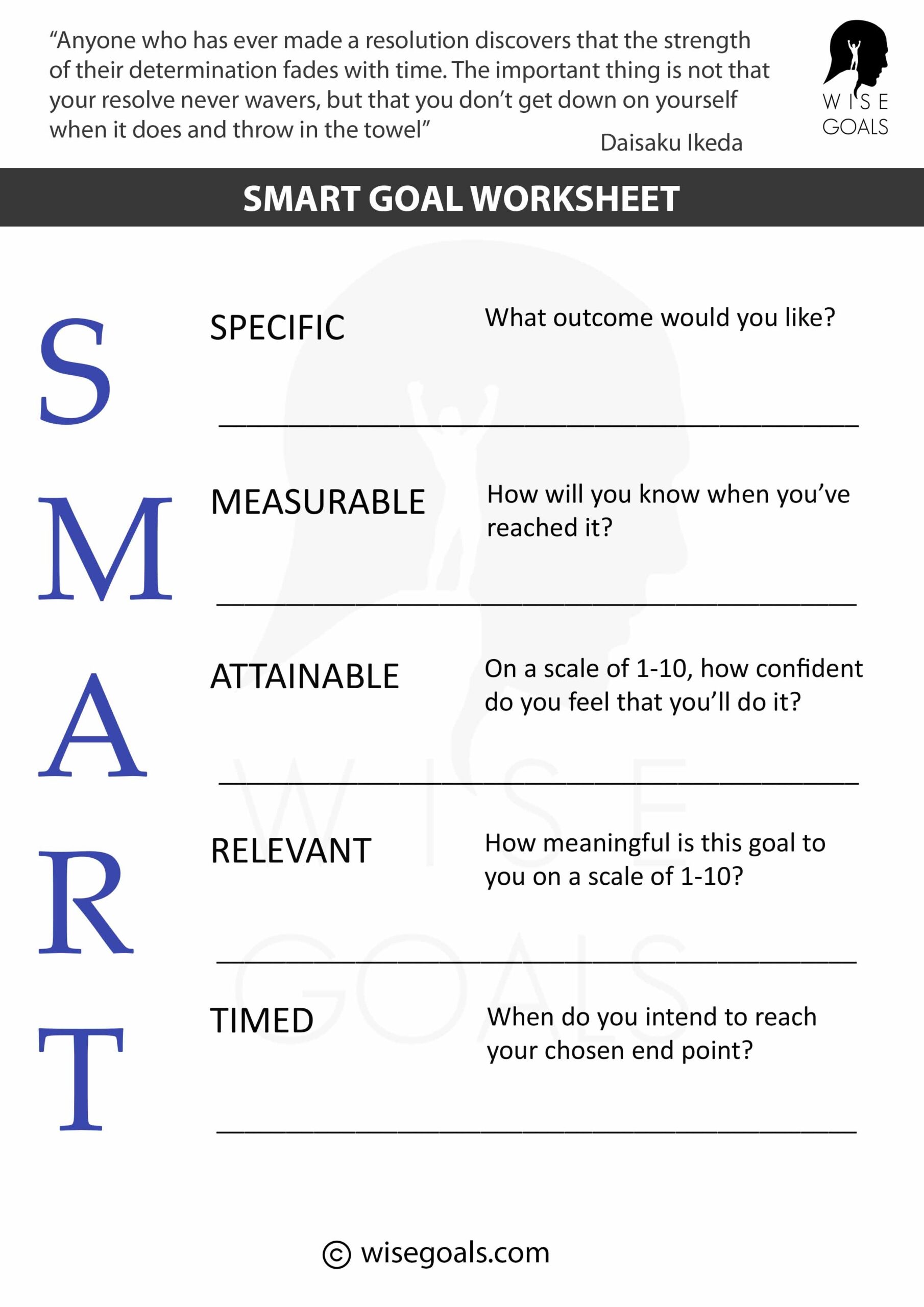Free Smart Goal Setting Worksheet To Download Free Smart Goal Setting Worksheet To Download